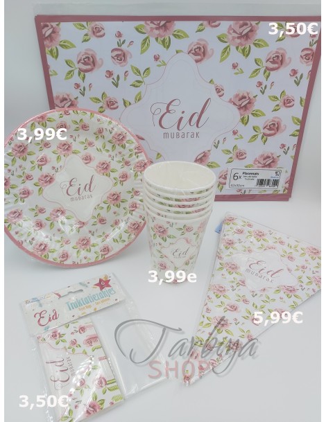 Décoration "Eid Mubarak" Rose vintage