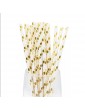 Lot de 10 pailles blanc/or