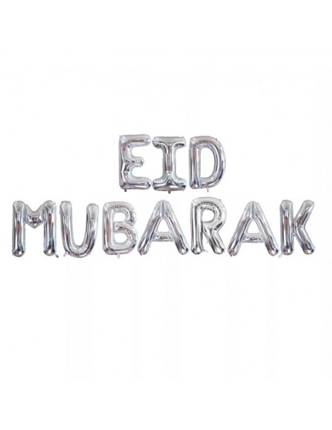 Banderole "Eid Mubarak" argentée