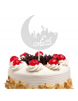 Topper à gâteau "Eid Mubarak" Argent