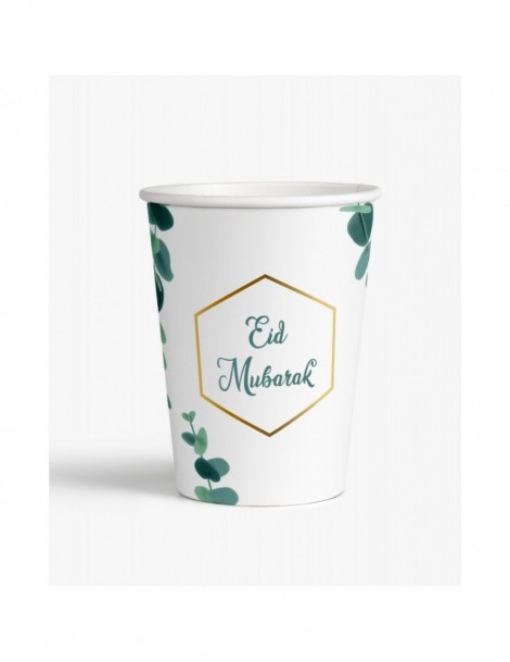 Lot de 6 verres "Eid Mubarak" eucalyptus