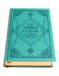 Le Noble Coran (bilingue français/arabe) - Edition de luxe couverture cartonnée en daim Bleu-vert