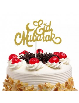 Topper à gâteau "Eid Mubarak" or