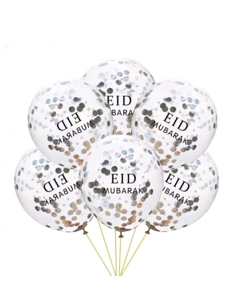 Lot de 6 ballons "Eid mubarak" avec confettis